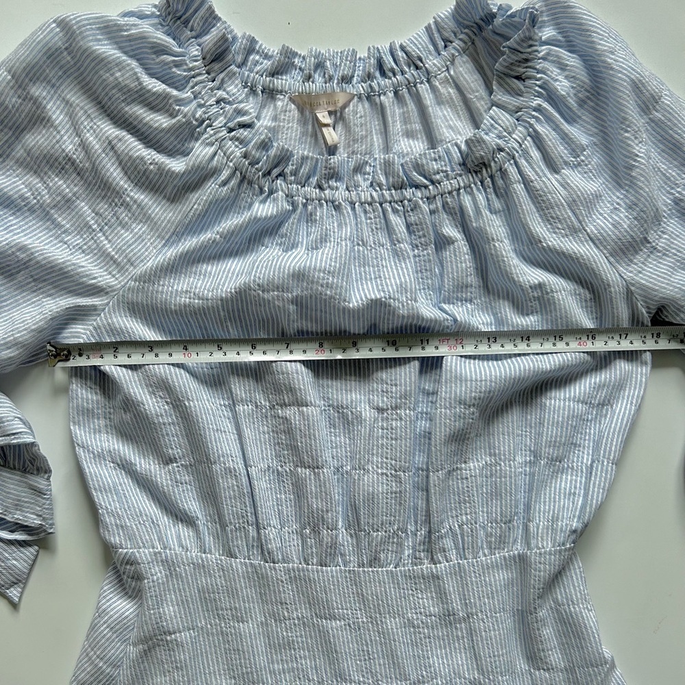 Rebecca Taylor Striped Mini Dress white blue size 6 - Picture 6 of 11